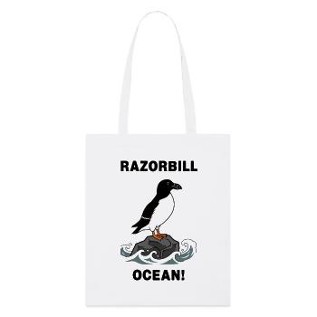 Kleiner Pinguin Ozean-Razorbill Nordschwarz - Stanley/Stella Bio-Stoffbeutel - Weiß - Vorne