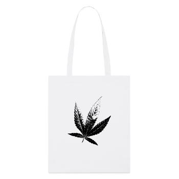 Cannabis Hanf Blatt - Stanley/Stella Bio-Stoffbeutel - Weiß - Vorne