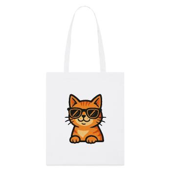 Chat avec des lunettes de soleil - Tote bag bio Stanley/Stella - blanc - Devant