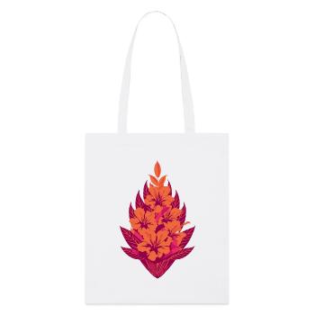Flore des fleurs d’hibiscus orange - Tote bag bio Stanley/Stella - blanc - Devant