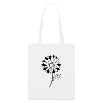 Fleur - Noir et Blanc - Tote bag bio Stanley/Stella - blanc - Devant