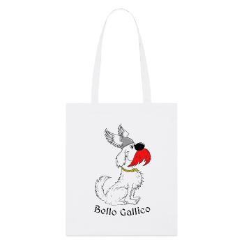 « Bello Gallico - le chien gaulois » - Tote bag bio Stanley/Stella - blanc - Devant