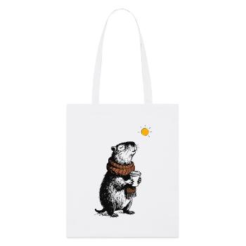 Capybara Winter Vibes - Stanley/Stella Bio-Stoffbeutel - Weiß - Vorne