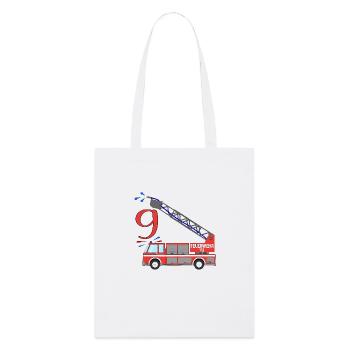 Fire engine 9th birthday - Stanley/Stella Organic Tote Bag - white - Front