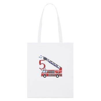 Fire engine 5th birthday - Stanley/Stella Organic Tote Bag - white - Front