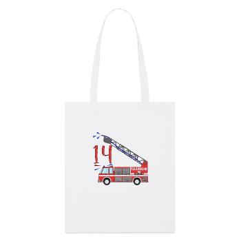 Fire engine 14th birthday - Stanley/Stella Organic Tote Bag - white - Front