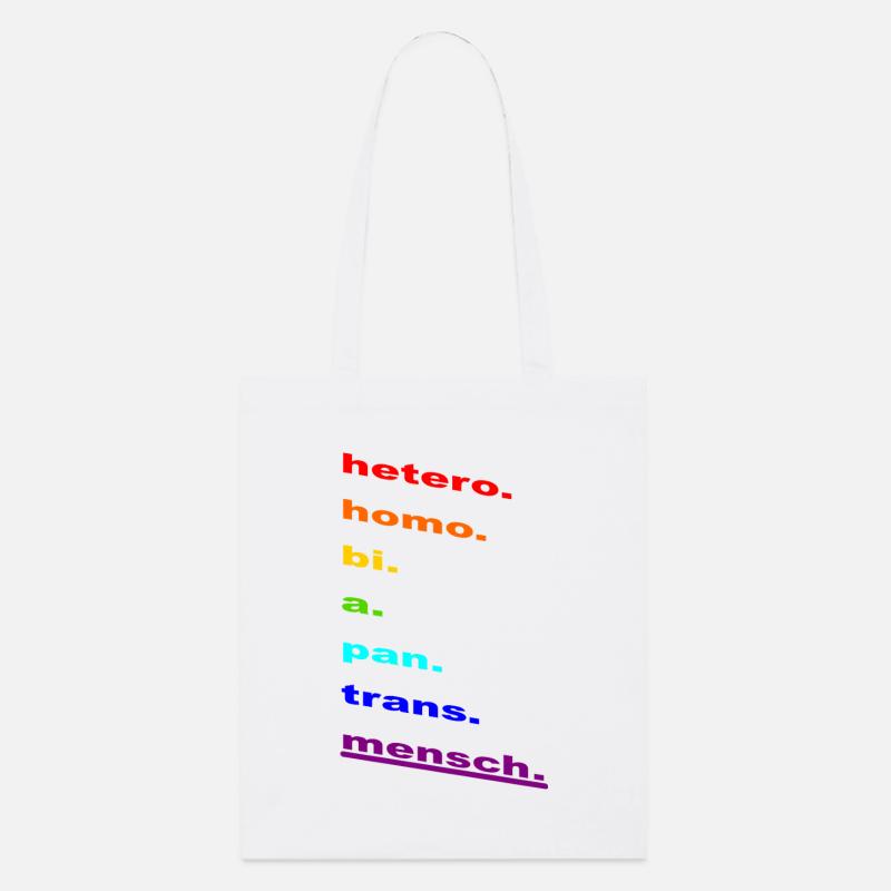 Regenbogen-Identität: Homo Bi Pan Trans - Stanley/Stella Bio-Stoffbeutel - Weiß
