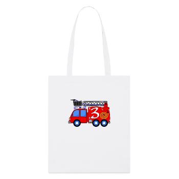 Fire engine 3 birthday children - Stanley/Stella Organic Tote Bag - white - Front
