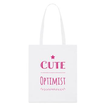 Cute Optimist - Stanley/Stella Bio-Stoffbeutel - Weiß - Vorne