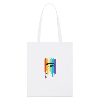 LGBT Regenbogen Gesicht - Stanley/Stella Bio-Stoffbeutel - Weiß - Vorne