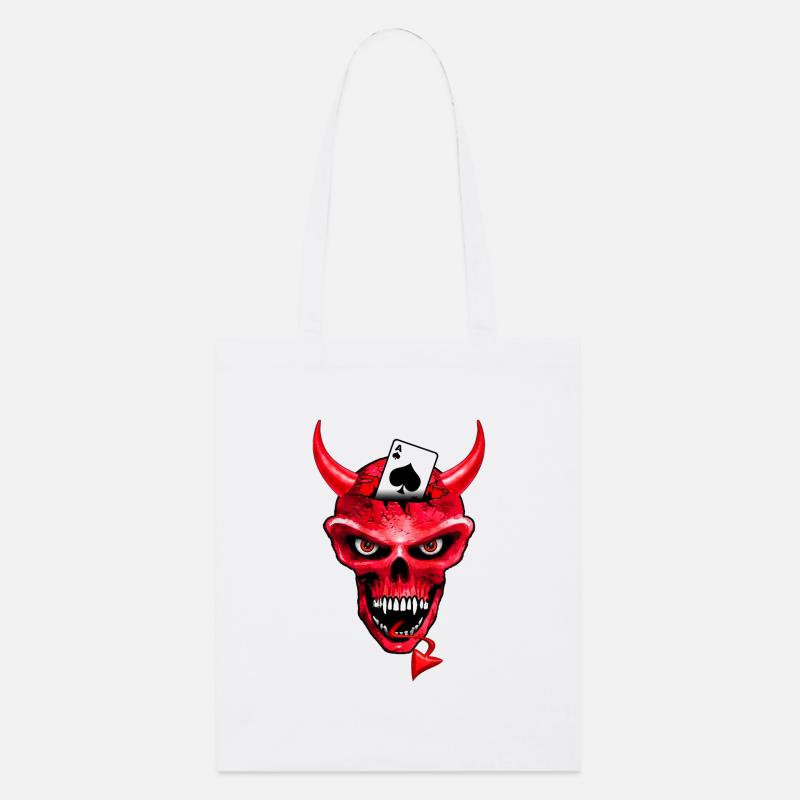 poker skull design - Stanley/Stella Bio-Stoffbeutel - Weiß