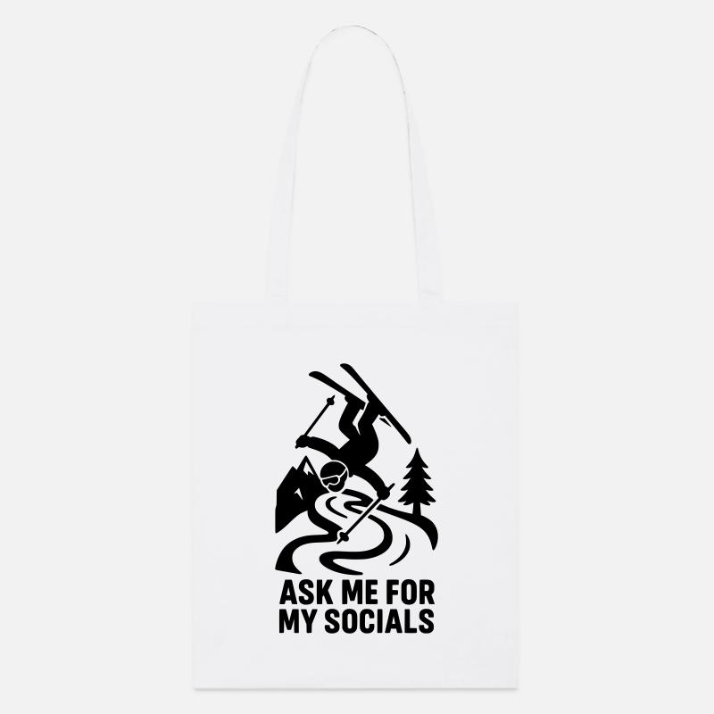 Socials Skiing - Stanley/Stella Organic Tote Bag - white