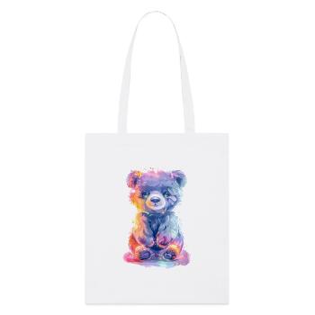 Niedliche neon Bär - Stanley/Stella Bio-Stoffbeutel - Weiß - Vorne