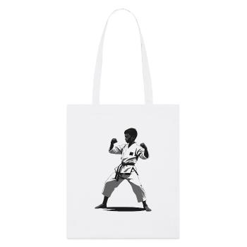 Karaté Enfant Combattant - Arts Martiaux Sports Autocollant - Tote bag bio Stanley/Stella - blanc - Devant