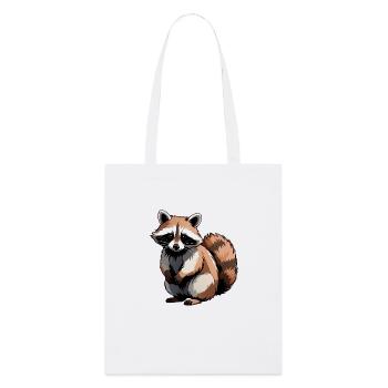 Waschbär - Cute Animal Sticker - Stanley/Stella Bio-Stoffbeutel - Weiß - Vorne