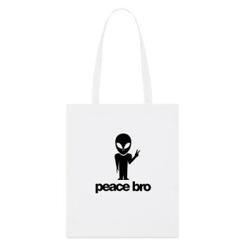 Peace bro alien - Stanley/Stella Bio-Stoffbeutel - Weiß - Vorne