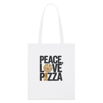 Paix, amour et pizza - Tote bag bio Stanley/Stella - blanc - Devant