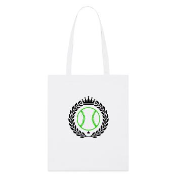 Écusson de baseball - Tote bag bio Stanley/Stella - blanc - Devant