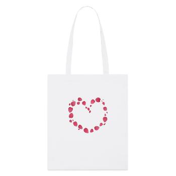 Un cœur fait de véritables pétales de rose rose - Tote bag bio Stanley/Stella - blanc - Devant