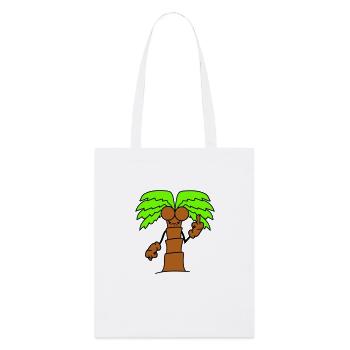 Drôle de palmier maléfique montrant un doigt d’honneur en colère bande dessinée - Tote bag bio Stanley/Stella - blanc - Devant