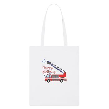 Fire engine Happy Birthday - Stanley/Stella Organic Tote Bag - white - Front