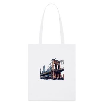 Le pont de Brooklyn, un emblème de New York - Tote bag bio Stanley/Stella - blanc - Devant
