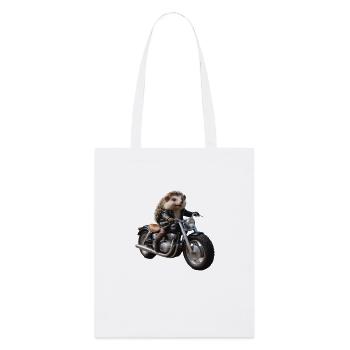 Biker hedgehog - Stanley/Stella Organic Tote Bag - white - Front