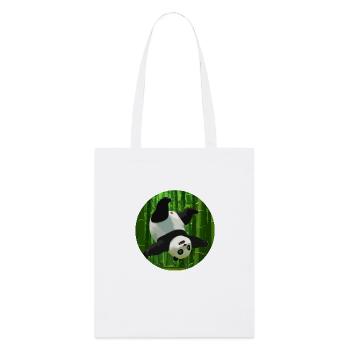 Panda making a somersault - Stanley/Stella Organic Tote Bag - white - Front