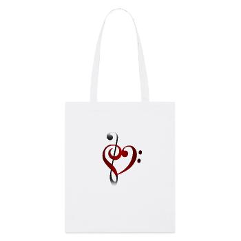 Music Heart - Stanley/Stella Organic Tote Bag - white - Front