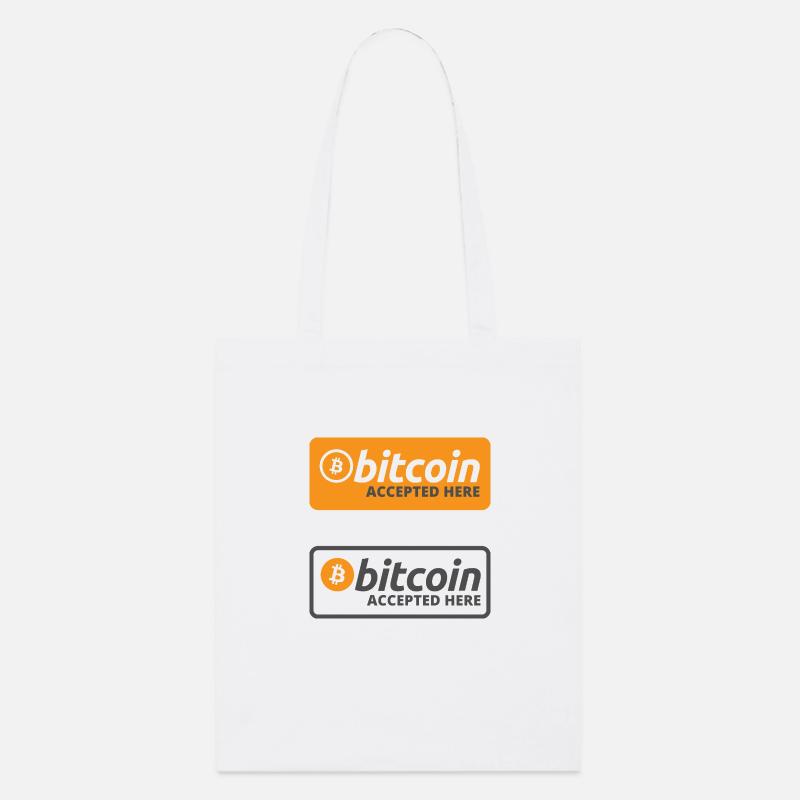 Bitcoin hier akzeptiert - Sticker Pack - Stanley/Stella Bio-Stoffbeutel - Weiß
