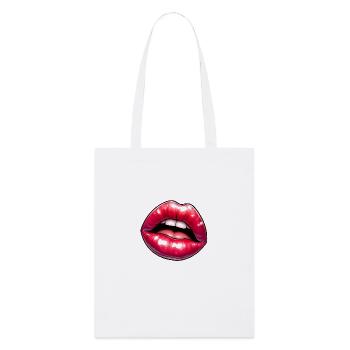 Üppige Lippen, Kuss, Valentinstag - Stanley/Stella Bio-Stoffbeutel - Weiß - Vorne