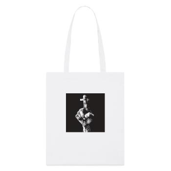 Doigt croisé - Tote bag bio Stanley/Stella - blanc - Devant
