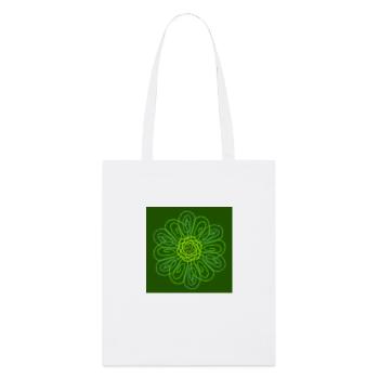 Fleur verte abstraite - Tote bag bio Stanley/Stella - blanc - Devant