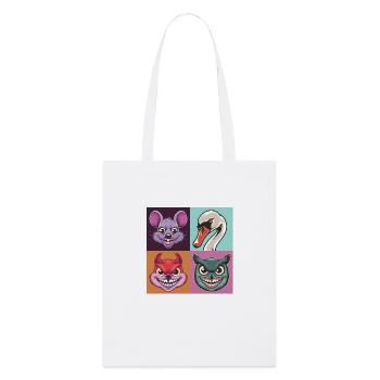 Pop Art Cygne Souris Écureuil Hibou Sourire - Tote bag bio Stanley/Stella - blanc - Devant