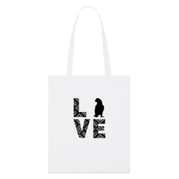 African Grey Parrot Love - Stanley/Stella Organic Tote Bag - white - Front