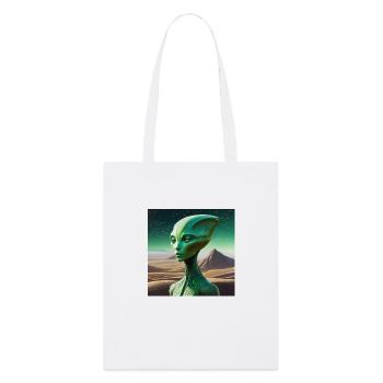 Alien vert - Tote bag bio Stanley/Stella - blanc - Devant