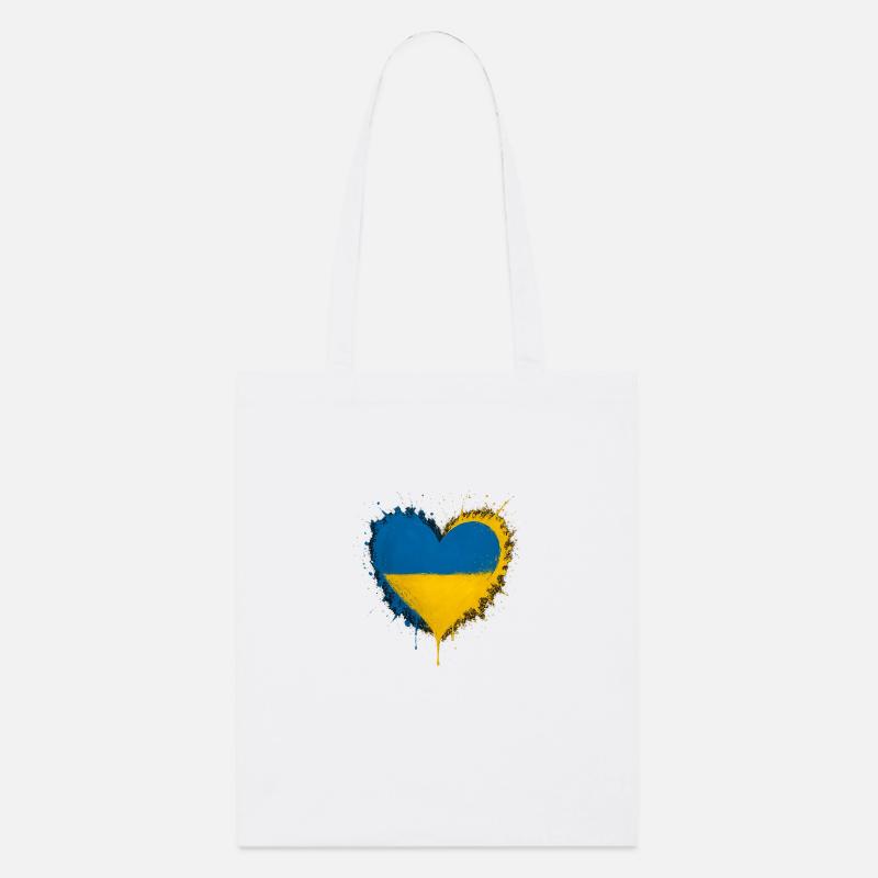 Ukraine Herz - Stanley/Stella Bio-Stoffbeutel - Weiß