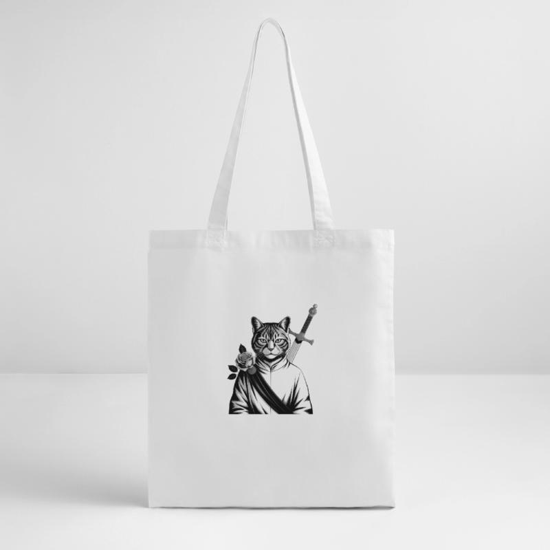 Die Samurai-Katze, die Bushido-Katze Stanley/Stella Bio-Stoffbeutel