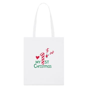 Mein erstes Weihnachten - Stanley/Stella Bio-Stoffbeutel - Weiß - Vorne