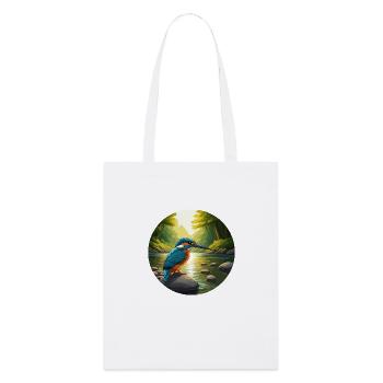 Kingfisher sits by stream - Stanley/Stella Organic Tote Bag - white - Front