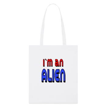 ALIEN 🛸 bold text in red and blue - Stanley/Stella Organic Tote Bag - white - Front