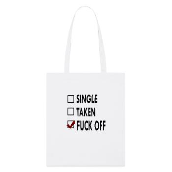 SINGLE noir blanc FUCK - Tote bag bio Stanley/Stella - blanc - Devant
