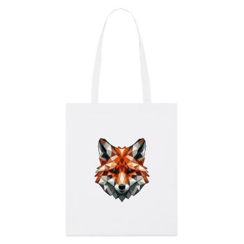 Fuchs Motiv in Polygon Design - Stanley/Stella Bio-Stoffbeutel - Weiß - Vorne