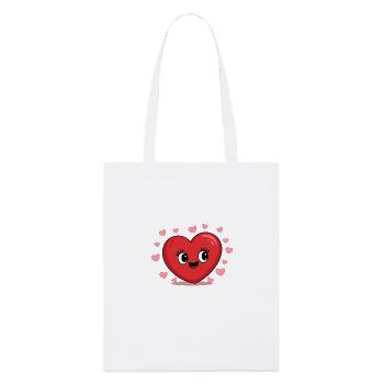 Cœur heureux - Tote bag bio Stanley/Stella - blanc - Devant