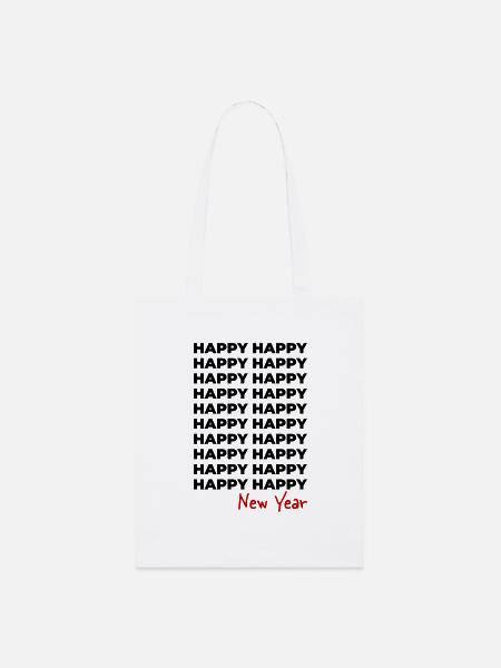 Happy New Year - Stanley/Stella Bio-Stoffbeutel - Weiß