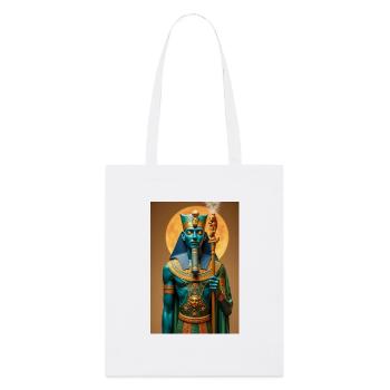 Ptah, dieu à la peau bleue, tenant un sceptre, brillant - Tote bag bio Stanley/Stella - blanc - Devant