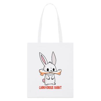 Carnivorous white rabbit - Stanley/Stella Organic Tote Bag - white - Front