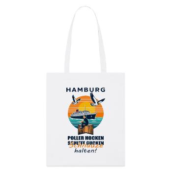 Poller hocken Schiffe gucken Schnauze halten ! - Stanley/Stella Organic Tote Bag - white - Front