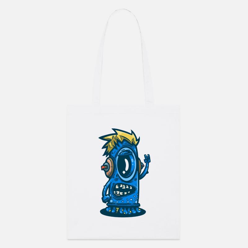 Blue Monster mit Kopfhörern - Stanley/Stella Bio-Stoffbeutel - Weiß