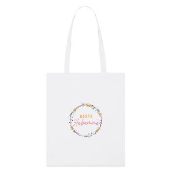 Beste Hebamme - personalisierbares Design - Stanley/Stella Bio-Stoffbeutel - Weiß - Vorne